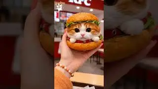 I opened a burger&hellip; and an ORANGE CAT popped out 🍔🧡 #burger #cat