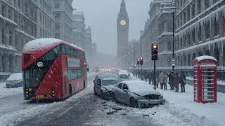 ❄️ London Buried in Snow! UK Streets Paralyzed as Chaos Hits Roads and Transport