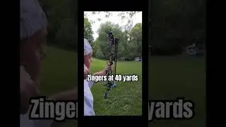 Zinger Fletches slowmo at 40 yards. #archery #bowhunting #arrow #zingerfletches