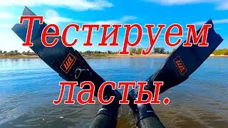 Подводная охота. Тестирую новые карбоновые ласты. C4 плюс Deep Master &ndash; NRG. Сазан сбежал с гарпуна.