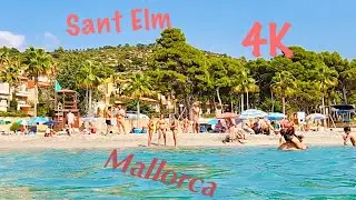 4K 60🚶🏻&zwj;♀️Beach Walk🏖Sant Elm Mallorca (Majorca) Spain 2021, September, 27🌤29&deg;C