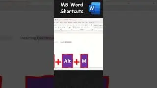 How to Insert Comments in MS Word Documents using Keyboard Shortcut