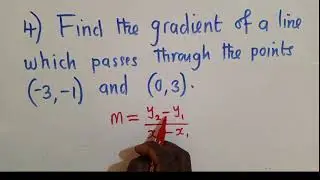 Find the gradient when given coordinates