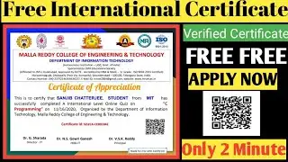 Free International Certificate With In 2 Minute | C Programming | Free Certificate | International |