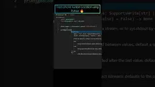 Track Phone Number Location Using Python 😍#pythontricks #codingtips #programming #shorts