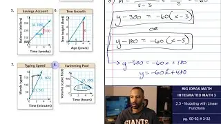 Big Ideas Math [IM3]: 2.3 - Modeling with Linear Functions (Lecture & Problem Set)