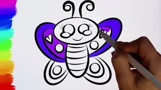 How to draw a butterfly #drawing #kidsvideo #coloring #art #easyartforkids #drawingforchildren
