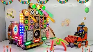 Mini DJ lightning truck setup Loading at-home by cardboard making| How to make DJ lightning truck 