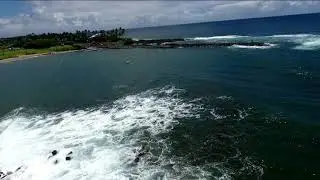 Drone footage from Koloa, Kauai showing part of the Kukui'ula Golf Course and The Club at Kukui'ula