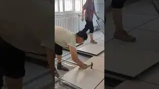 The unique process of installing antistatic home flooring #shorts