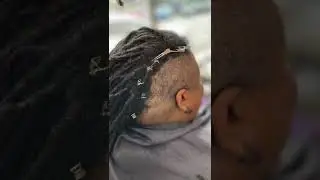 Loc crochet maintenance + Mohawk style shave sides on 2 decade mature locs