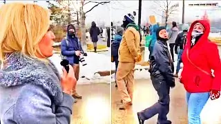 Masked Protester Tells Laura Ingraham She&rsquo;s &lsquo;Getting Paid&rsquo; at Anti-ICE Rally