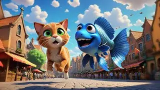 The Cat and the Flying Fish 🐱🐟 | Fun Kids Story | Learn Animals and Imagination