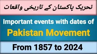 Historical events of Pakistan movement with dates from 1857 to 2024! Pakistan historical events..