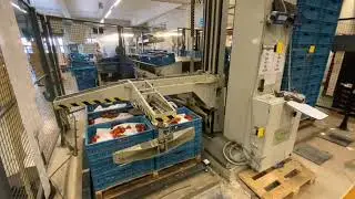 Sorma destacking machine for two pallets with 60x40 cm crates
