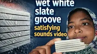 Part 31 Wet White Slate Groove Satisfying Crunch Sounds Video #slatepencil 