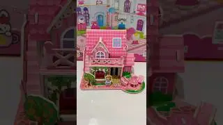 DIY 3D Puzzle Pink House #ASMR #Satisfying #Pinkhouse #DIY #Puzzle #Viral #Short