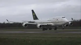 Boeing 747-468 / Saudi Arabian Government / Crosswind landing