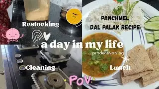 Homemaker Daily Routine ✨ | Peaceful 😌 & Productive 😊| Panchmel Dal Palak Recipe 😋 | WATCH NOW 