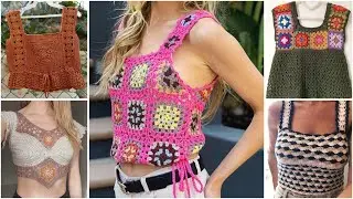 Gorgeous crochet flower pattern fancy top/tunic top designs ideas