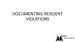 Documenting Resident Violations