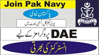 Pak Navy instructor Jobs for Subjects of DAE  Programs 2021