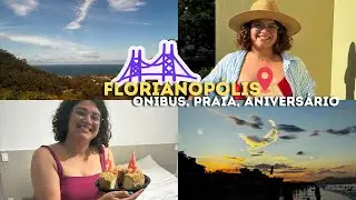 Viajei pra Florianópolis no meu Aniversário 🎉 Ônibus, Praia e Tour da Pousada | Vlog #1