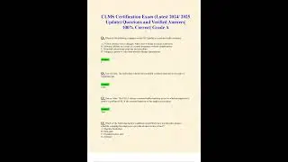 CLMS CERTIFICATION EXAM LATEST 2025 UPDATE QUESTIONS AND VERIFIED ANSWERS 100 CORRECT GRADE A