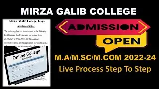 PG Admission 2022-24|Mirza Galib College|Magadh University|PG Admission 2024|
