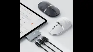 ProtoArc 2 in 1 Hub Mouse (DARK GREY) - compact travel mouse with a hub