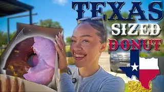 Trying To Eat A TEXAS SIZED DONUT