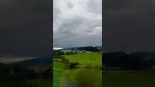 From the Train Window🏡 Scenic Mountains & Green Village Views