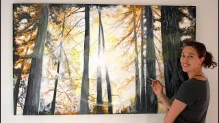 Large-Scale Art 5 Feet Across | Golden Memories | Art By Cedar Lee