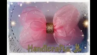 Moño de listón organza / ribbon bow DIY / lazo para el cabello paso a paso