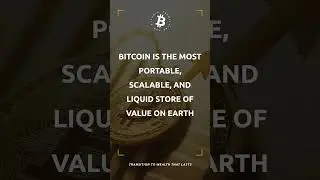 BITCOIN IS THE MOST PORTABLE, SCALABLE, AND LIQUID STORE OF VALUE ON EARTH