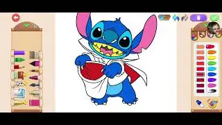 Disney coloring game#art #stich #littleone #games #cute#ABDL