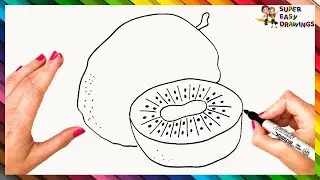 How To Draw A Kiwi Step By Step 🥝 Kiwi Drawing Easy