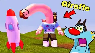I GOT LONGEST NECK in ROBLOX HUMAN GIRAFFE. CHOP oggy game with jack