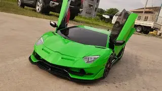 Use the CHUANQI V12 engine model to hand-build a Lamborghini SVJ 1/5 RC | Finish by  @septemberflow 