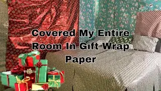 VLOGMAS DAY 12| I COVERED OUR ENTIRE BEDROOM IN XMAS WRAP PAPER (PRANK) ON HUSBAND| MUST WATCH‼️