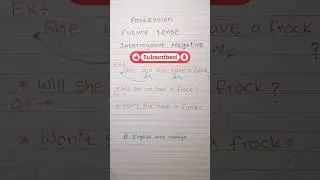 Do you know possession?🤔 interrogative negative in future tense ✅💯 #english #learning #tips