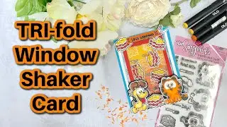 Tri-Fold Window Shaker Card with @thesassyclubstamps