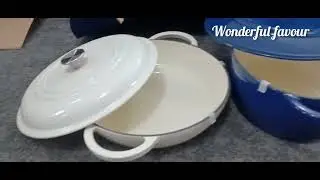 unboxing my cast iron oval casserole dish.