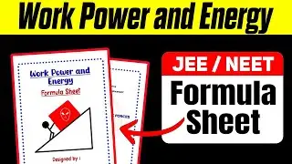 Class 11 Physics Formula Sheet of Work Power and Energy | Class 11 Physics chapter 6 | @Notes_Mitra