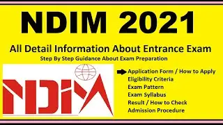 NDIM 2021 - Notification, Dates, Application, Eligibility, Admit Card, Pattern, Syllabus, Result