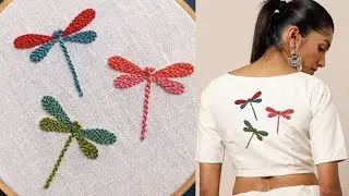 Dragonfly Hand Embroidery || Hand Embroidery design for begginers
