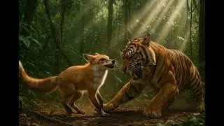 fox n lion fight#ai #aishorts #aivideo #cute#lifeisbutadream