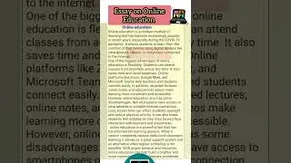 Essay on Online Education