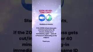 If the ZOOM virtual class gets disconnected after 40 minutes, kindly log-in immediately, again.