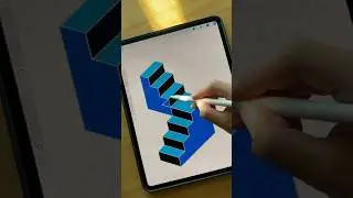 Isometric stairs procreate #procreatetutorials #procreate